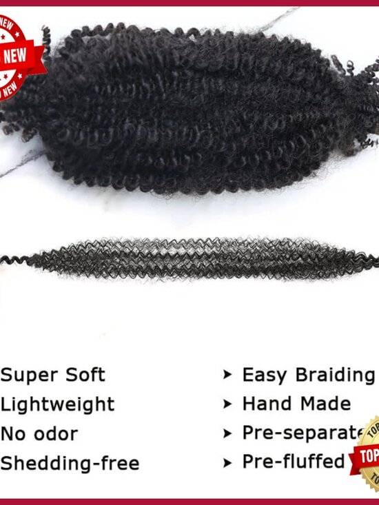 20 Inch Springy Afro Twist Hair Extensions 100% Human Hair 100g main image 6